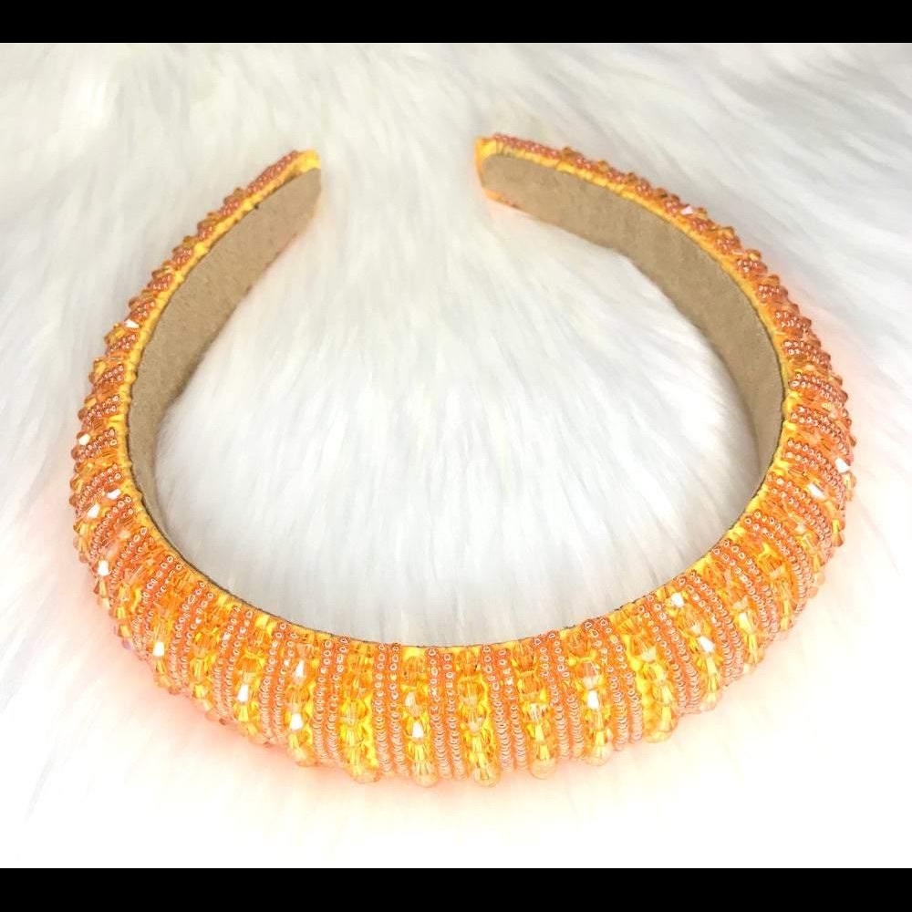 Orange Rhinestone Headband